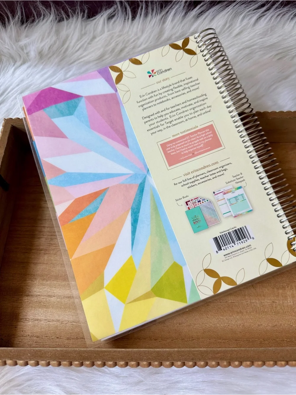 Erin Condren Kaleidoscope Colorful Undated Teacher Lesson Planner 8.5x11